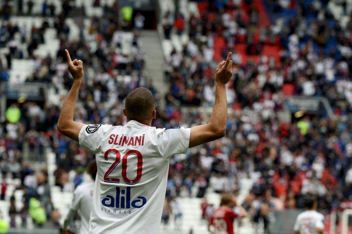 Islam Slimani scored for Lyon in their 1-1 draw with Brest