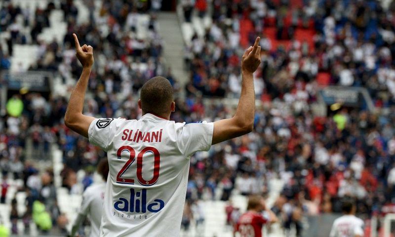 Islam Slimani scored for Lyon in their 1-1 draw with Brest