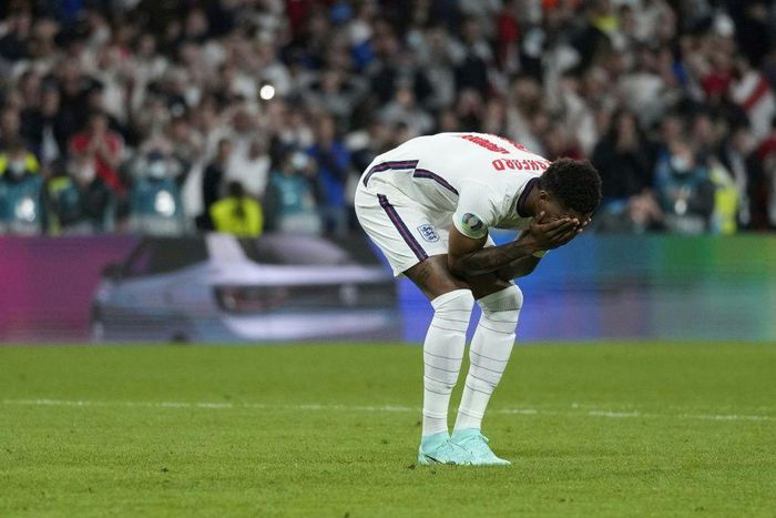 England's forward Marcus Rashford was one of three black players singled out in a racist message after they failed to score in the Euro 2020 final penalty shoot-out