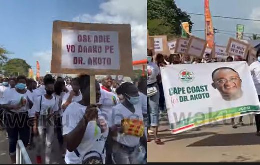 Cape Coast shows massive support for Agric minister’s 2024 presidential bid (video)