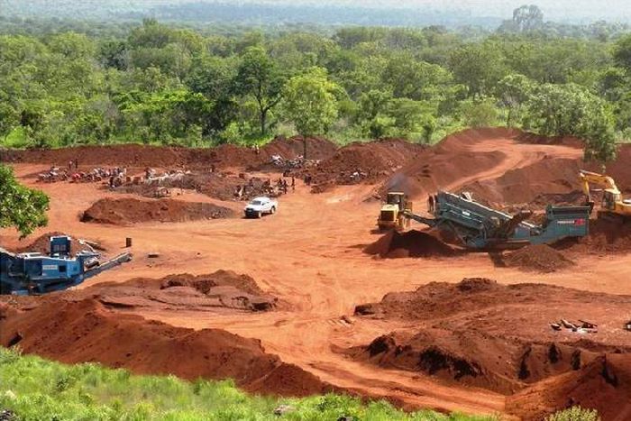 A bauxite concession at Nyinahin in Ghana