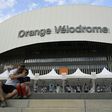 Happy to be back: supporters take a 'selfie' before a friendly between Marseille and Villarreal which served as a Velodrome stadium test event