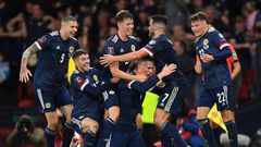 Scotland players celebrate against Israel