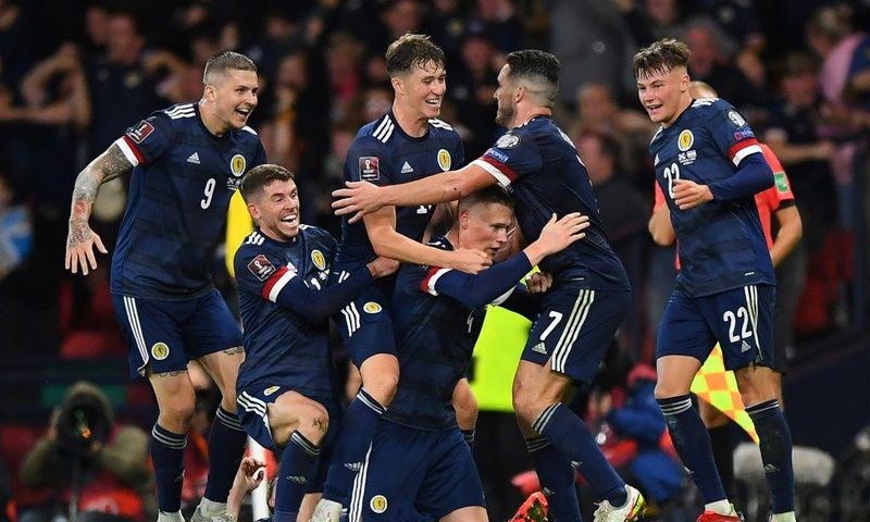 Scotland players celebrate against Israel