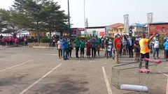 Some workers at the designated Assembly Points