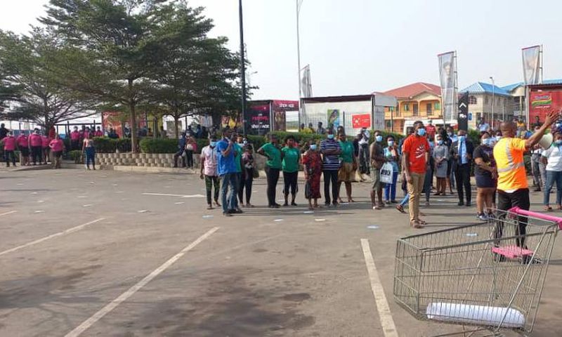 Some workers at the designated Assembly Points