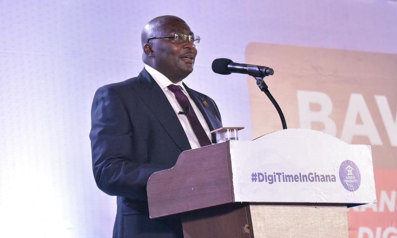 Dr. Bawumia delivering his speech at the Ashesi University