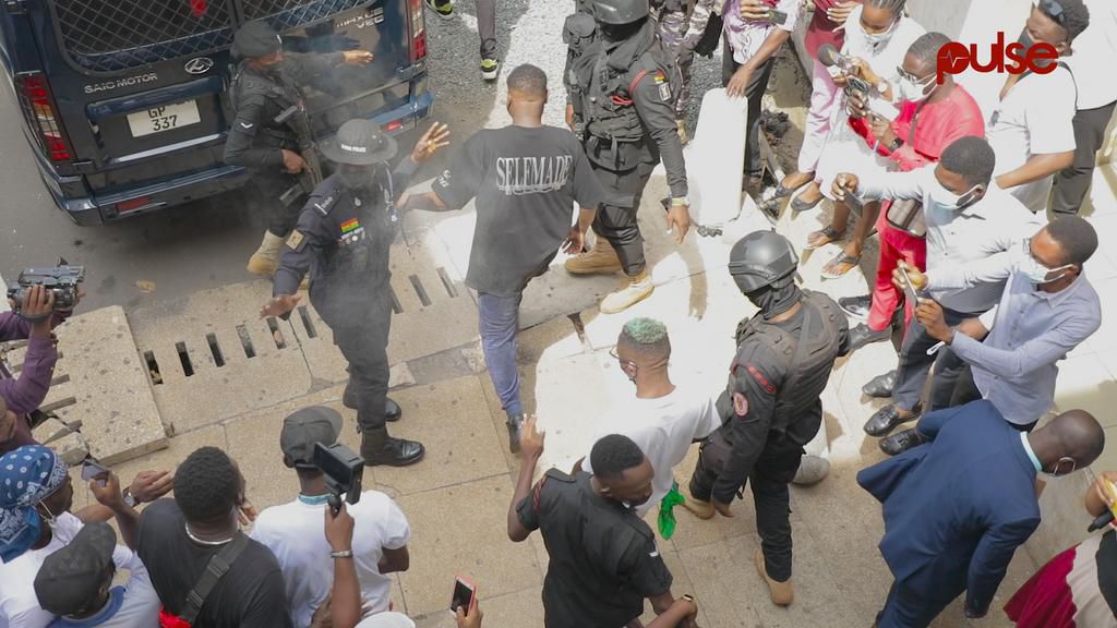 All the photos from Shatta Wale, Medikal court hearing today