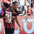 Florian Wirtz (R) is the youngest player to score 10 Buundesliga goals in his fledgling career