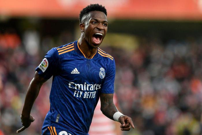 Vinicius Junior scored his 10th goal of the season against Granada on Sunday.