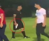 The amateur match was abandoned after the bizarre incident