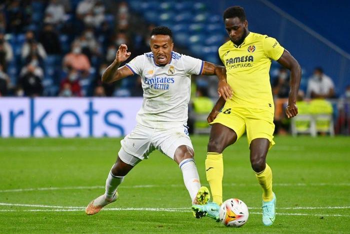 Brazilian defender Eder Militao (left) joined Real Madrid one year after leaving Sao Paulo for Porto.