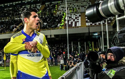 Alvaro Morata scored his third Serie A goal of the season at Salernitana