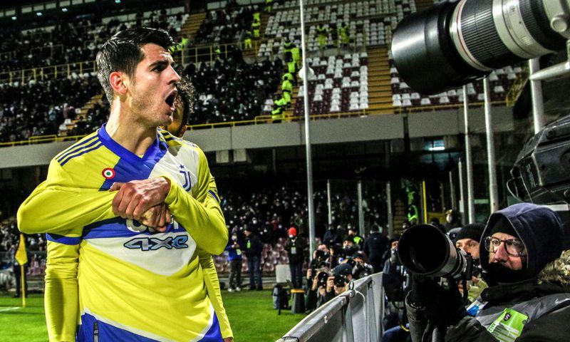 Alvaro Morata scored his third Serie A goal of the season at Salernitana