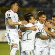 Mexico's Hector Moreno celebrates with teammates after scoring against El Salvador in a 2-0 World Cup qualifier in San Salvador