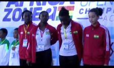 From the far left, Unilez Takyi, Zaira Forson at the extreme with Nubiia Adjei second fom the right  during the 7th CANA Zone II Championships in 2020 at Accra
