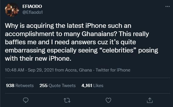 Efia Odo's tweet