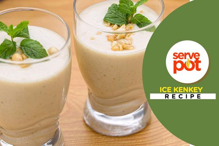 Ice kenkey with yoghurt