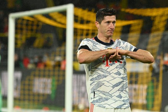 Robert Lewandowski gave Bayern Munich the lead against his former club Borussia Dortmund in the German Super Cup on Tuesday