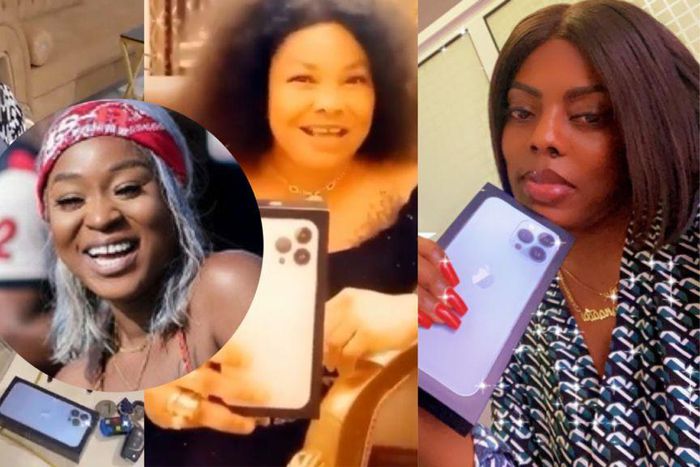 Efia Odo shades Ghanaian celebrities showing off iPhone 13