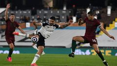 Hat-trick hero: Fulham striker Aleksandar Mitrovic (C)