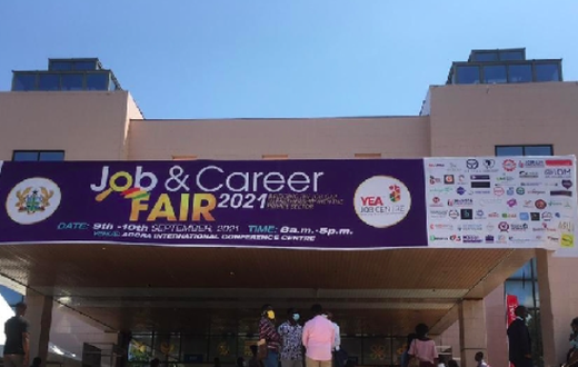 Ghanaian youth mass up at YEA job fair to seek job opportunities