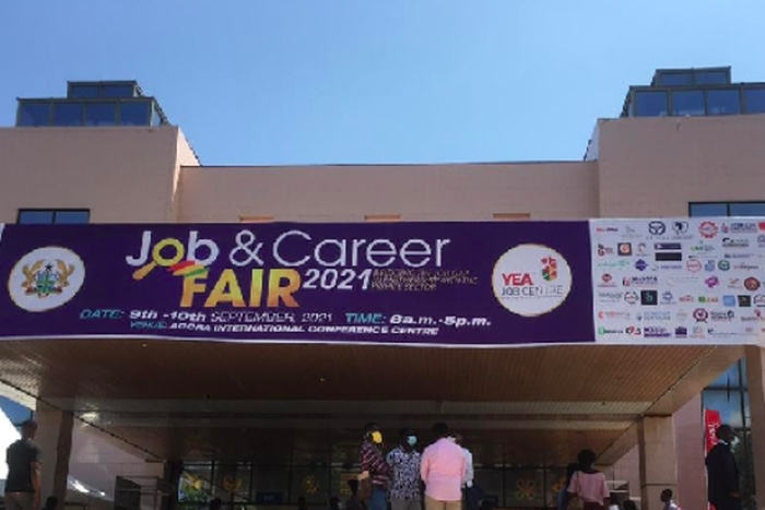 Ghanaian youth mass up at YEA job fair to seek job opportunities