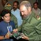 Maradona with Fidel Castro in 2005. A photograph of the pair was sold for $1,600 to a buyer in Dubai