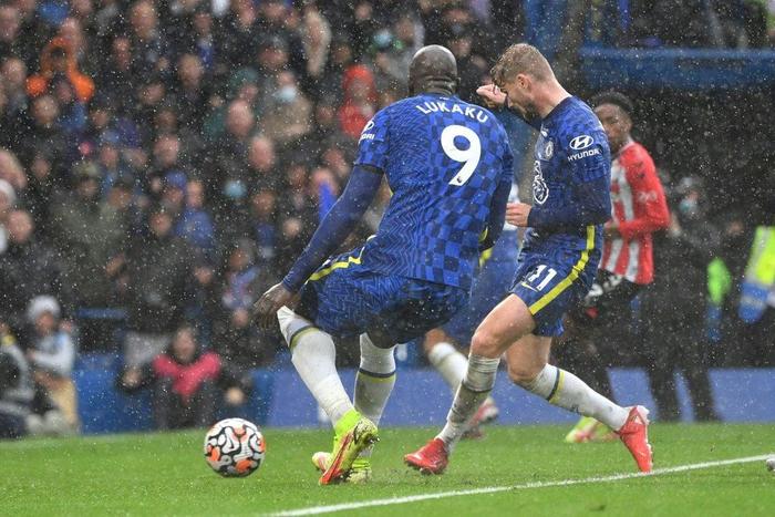 Chelsea's German striker Timo Werner scores against Southampton