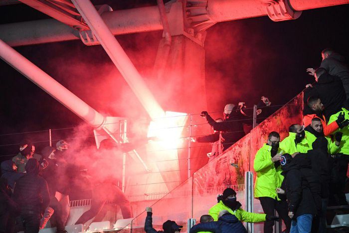 Going out with a bang: following the incidents that halted the Paris FC-Lyon tie, both clubs have been thrown out of the cup