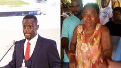 Western Region Minister, Kwabena Otchere Darko Mensah(left) and the pregnant woman