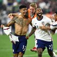 USA's Miles Robinson (left) celebrates winning the CONCACAF Gold Cup final with a 1-0 victory over Mexico in Las Vegas