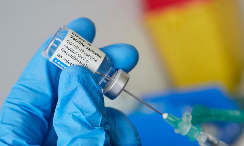 A vial of Johnson & Johnson (Janssen's) Covid-19 vaccine.