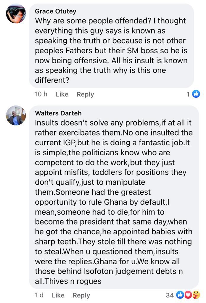 Twene Jonas slammed for saying he will give the IGP 'Abrofo mmaa' to chop free for his good work