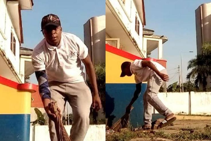 Watch: Journalist who vowed to sweep Hearts’ secretariat if they win the league fulfils promise