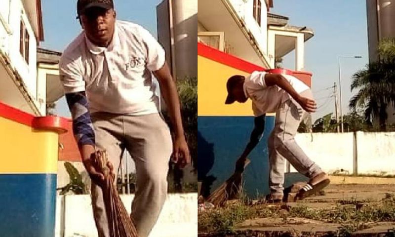 Watch: Journalist who vowed to sweep Hearts’ secretariat if they win the league fulfils promise