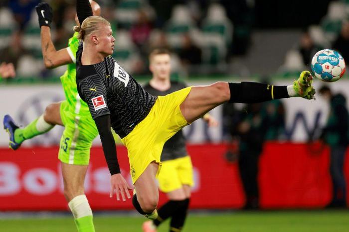 Erling Haaland scored for Dortmund at  Wolfsburg last weekend on his return from injury