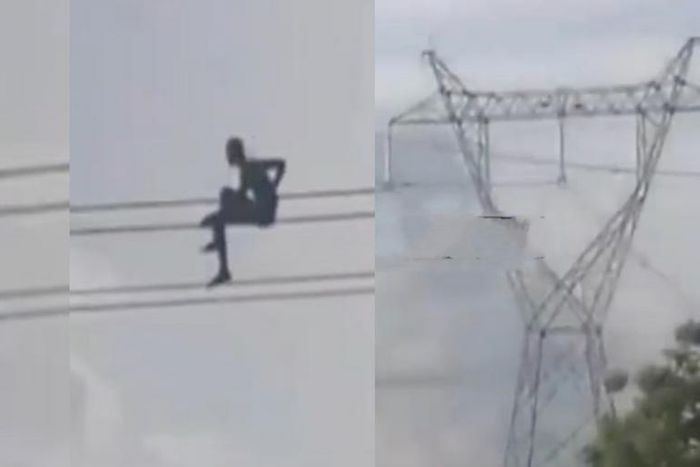 Mentally ill man hospitalized after falling from high-tension cables