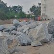 China Mall blocked with rocks