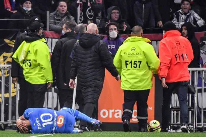Marseille captain Dimitri Payet was struck by a plastic bottle in a November game against Lyon