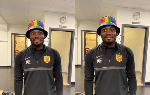 Photo of Michael Essien wearing hat with LGBT colours causes stir