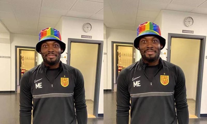 Photo of Michael Essien wearing hat with LGBT colours causes stir