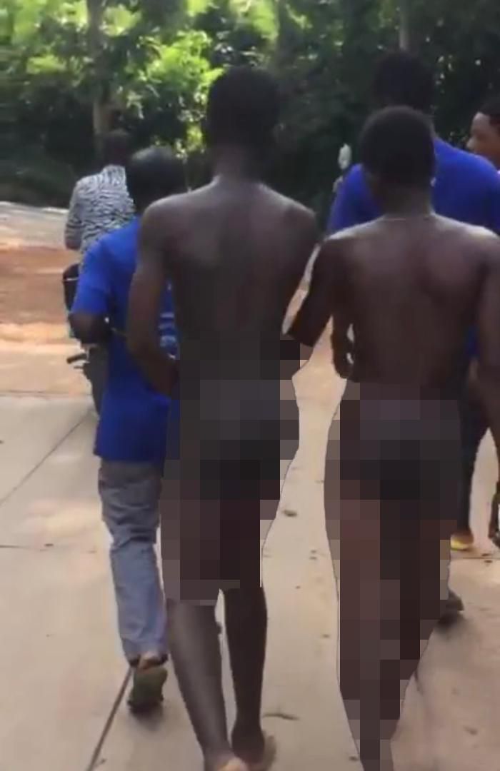 Mob strips 2 boys naked, parade & beats them through Akuapem Adawso town over GHC100