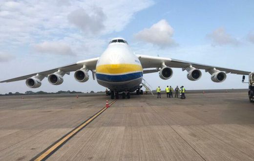 The “Antonov An-225 Mriya” at the Kotoka International Airport in Accra