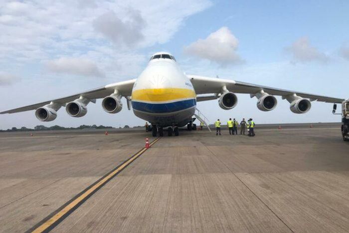 The “Antonov An-225 Mriya” at the Kotoka International Airport in Accra