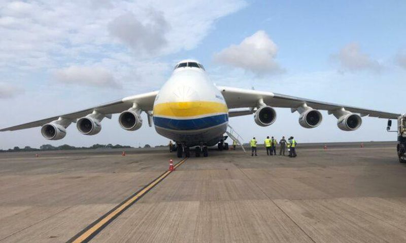 The “Antonov An-225 Mriya” at the Kotoka International Airport in Accra