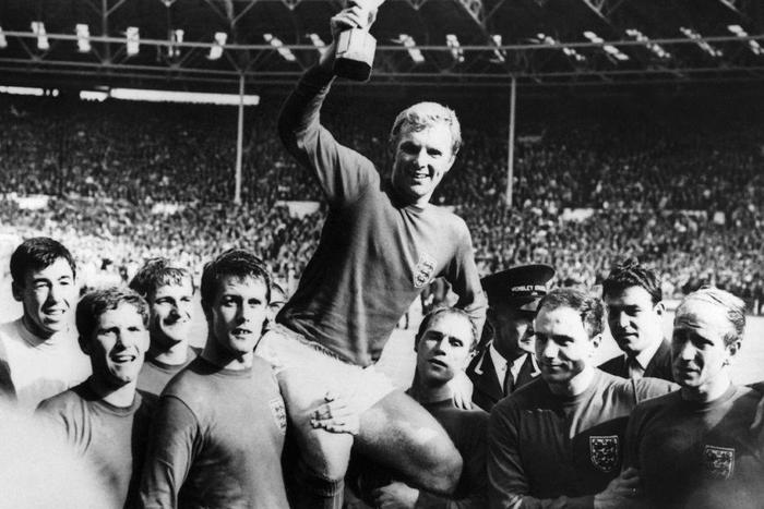 England celebrate victory against West Germany in the 1966 World Cup final