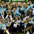 Algerian club Entente Setif celebrate in 2014 after becoming African champions for a second time
