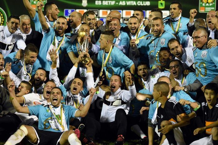 Algerian club Entente Setif celebrate in 2014 after becoming African champions for a second time