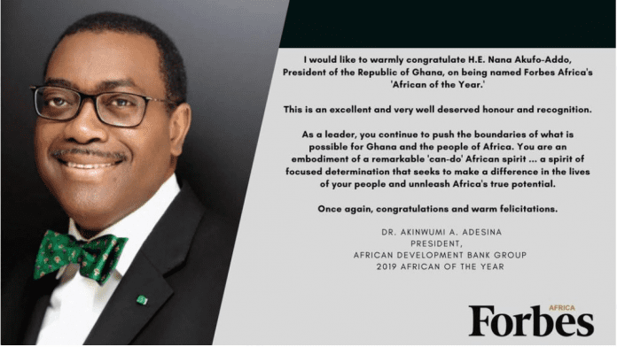 AfDB boss' message to President Akufo-Addo